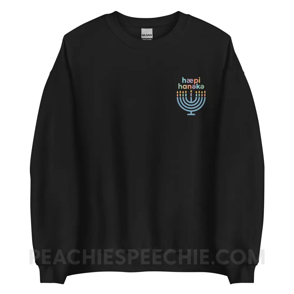 Happy Hanukkah IPA Menorah Classic Sweatshirt - Black / S - peachiespeechie.com