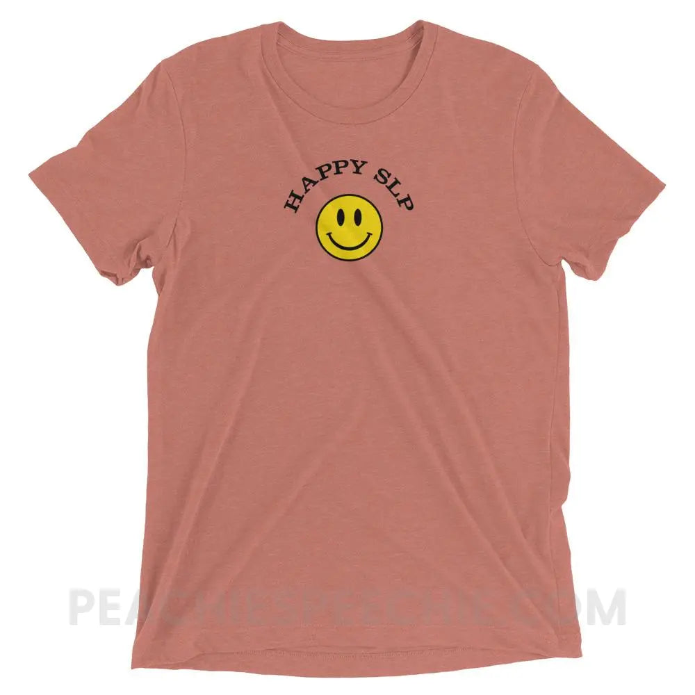 Happy SLP Tri-Blend Tee - Mauve Triblend / XS - peachiespeechie.com