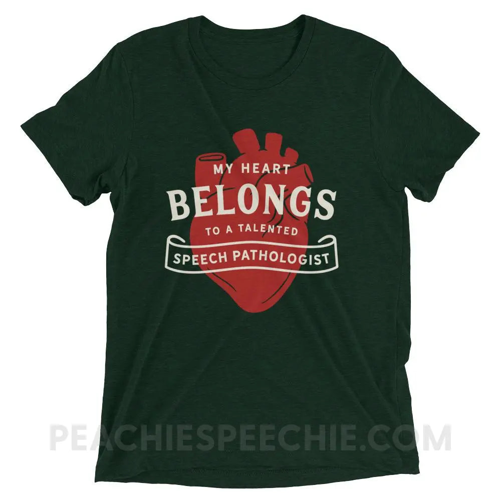 My Heart Tri-Blend Tee - Emerald Triblend / XS - T-Shirts & Tops peachiespeechie.com