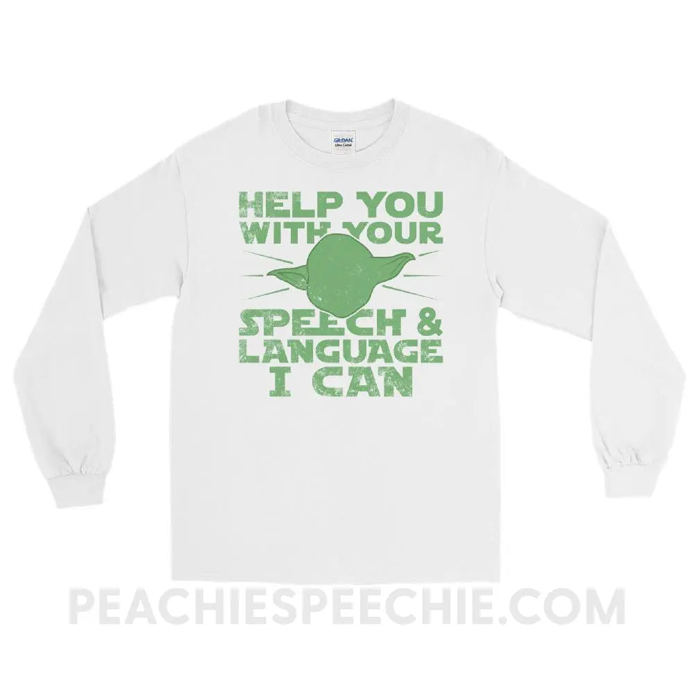 Help You I Can Long Sleeve Tee - White / S - T-Shirts & Tops peachiespeechie.com