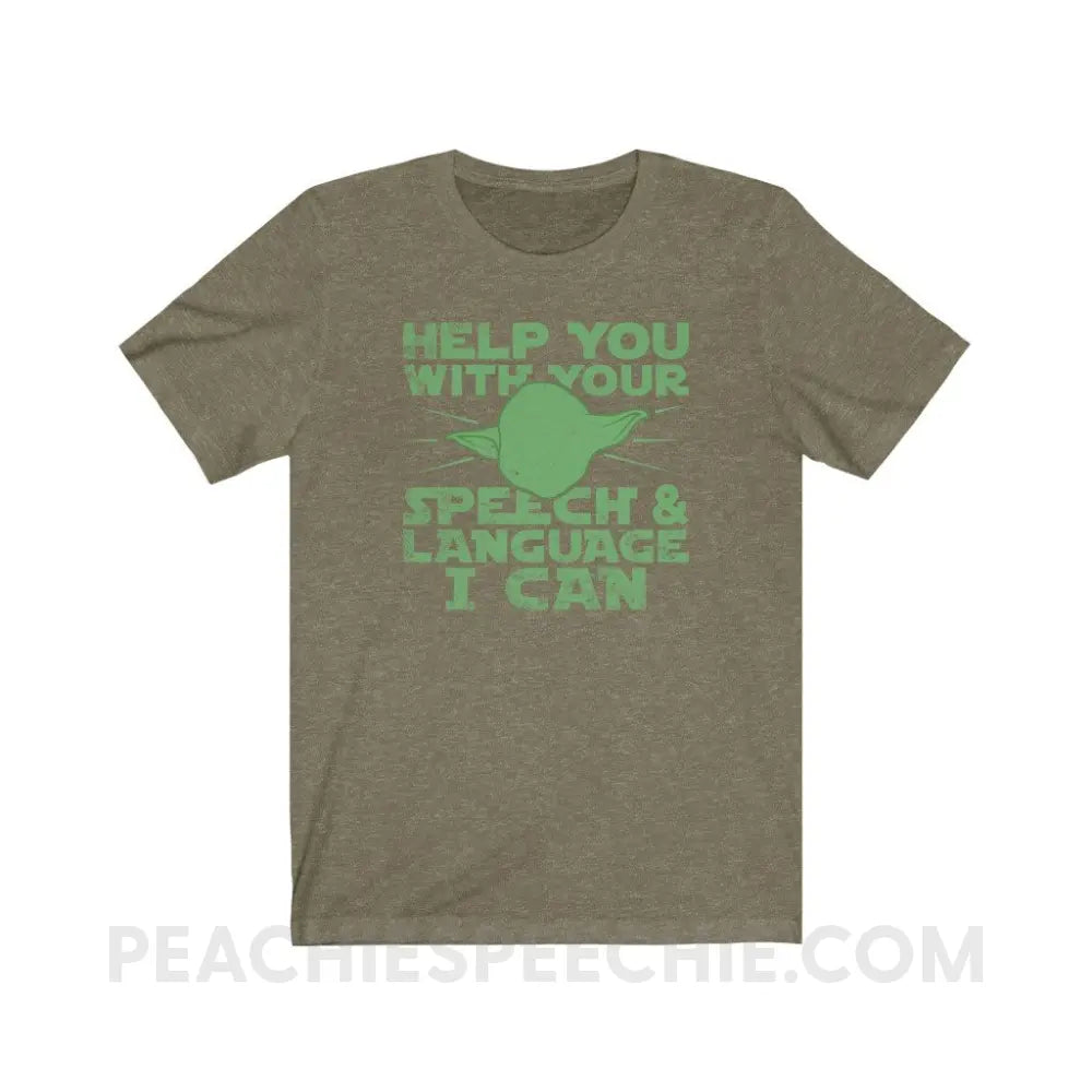 Help You I Can Premium Soft Tee - Heather Olive / S - T-Shirt peachiespeechie.com
