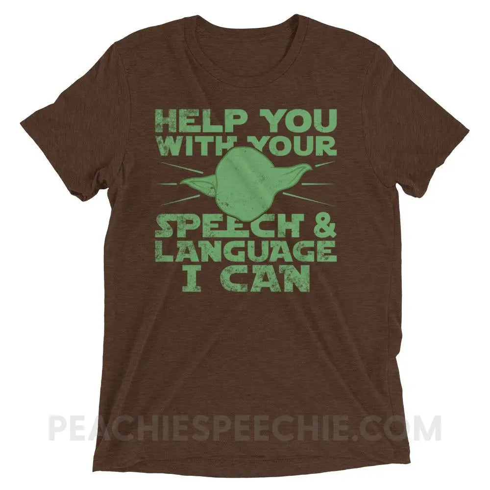 Help You I Can Tri-Blend Tee - Brown Triblend / XS - T-Shirts & Tops peachiespeechie.com