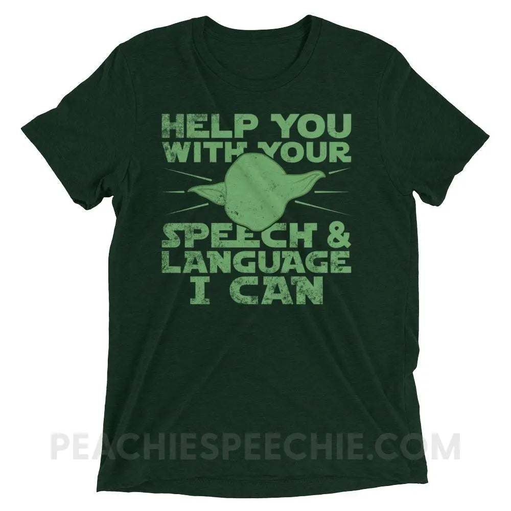 Help You I Can Tri-Blend Tee - Emerald Triblend / XS - T-Shirts & Tops peachiespeechie.com