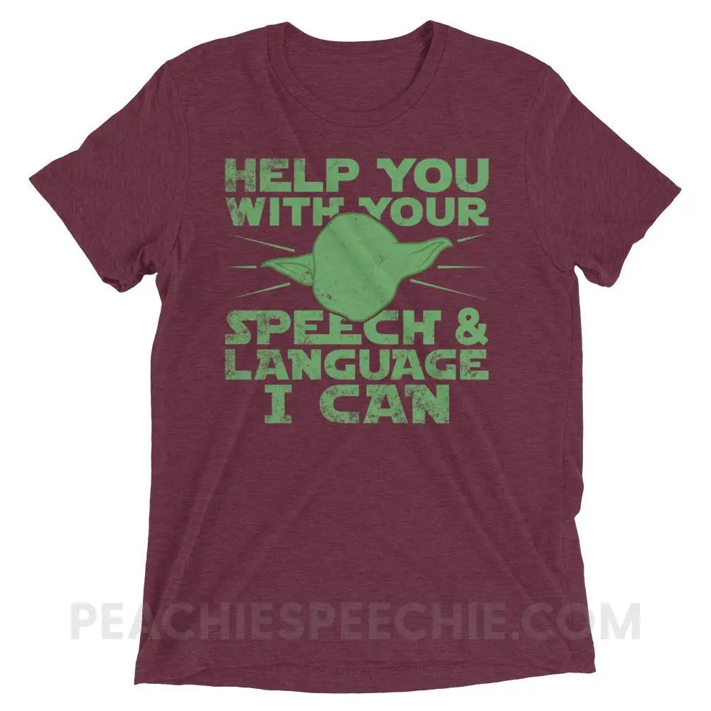 Help You I Can Tri-Blend Tee - Maroon Triblend / XS - T-Shirts & Tops peachiespeechie.com