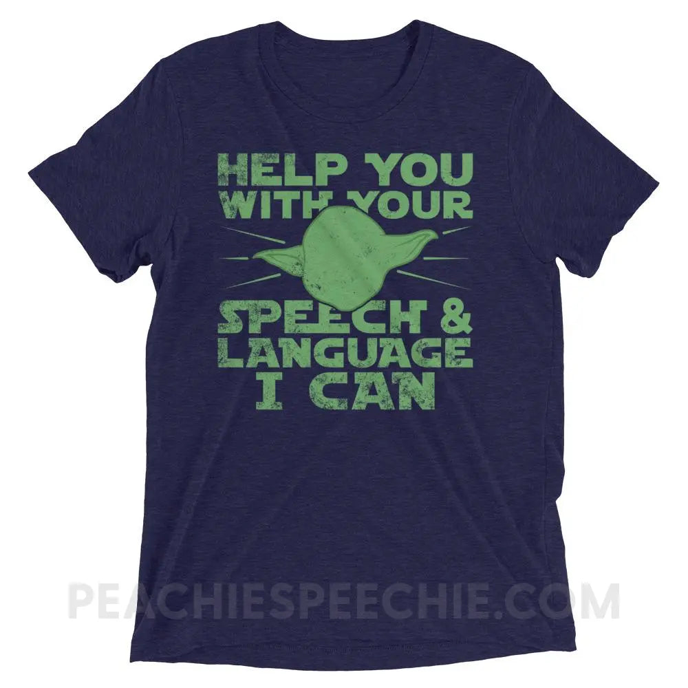 Help You I Can Tri-Blend Tee - Navy Triblend / XS - T-Shirts & Tops peachiespeechie.com