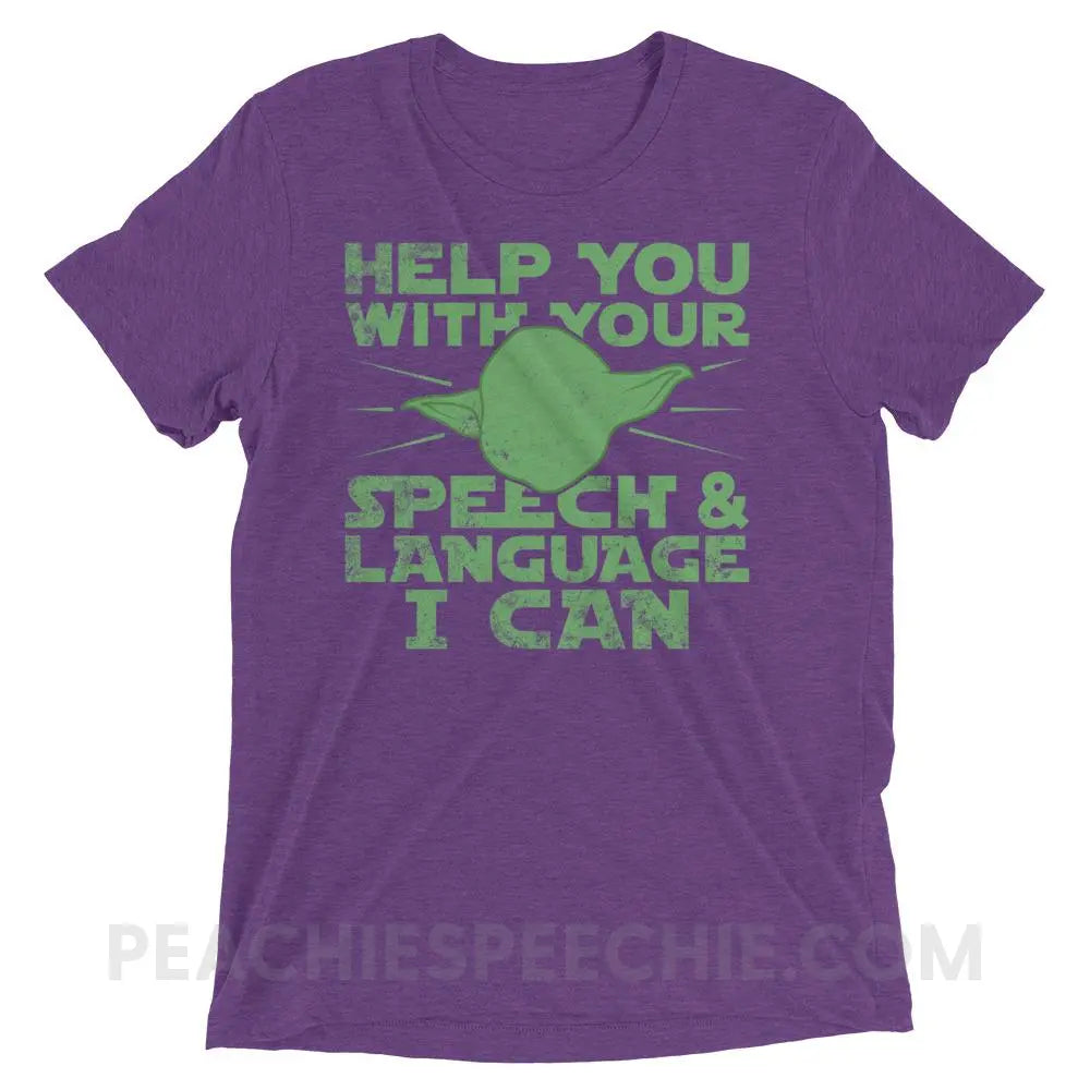 Help You I Can Tri-Blend Tee - Purple Triblend / XS - T-Shirts & Tops peachiespeechie.com