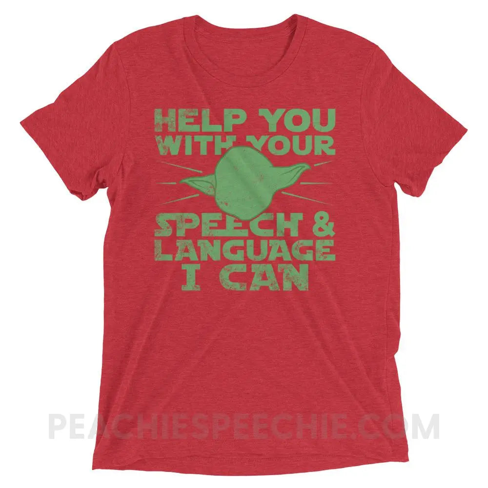 Help You I Can Tri-Blend Tee - Red Triblend / XS - T-Shirts & Tops peachiespeechie.com