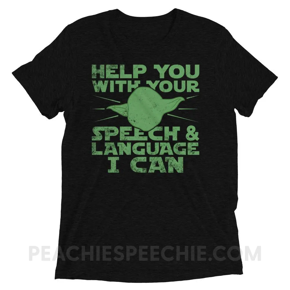 Help You I Can Tri-Blend Tee - Solid Black Triblend / XS - T-Shirts & Tops peachiespeechie.com