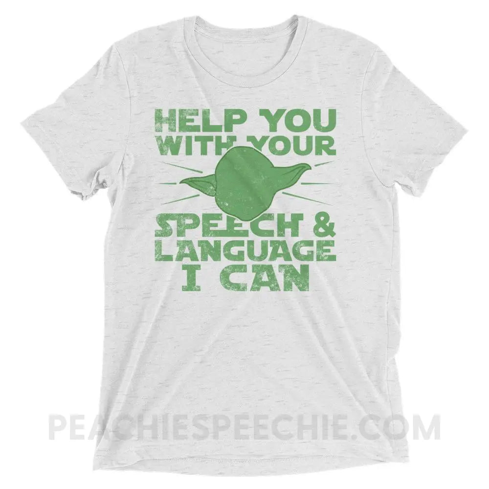 Help You I Can Tri-Blend Tee - White Fleck Triblend / S - T-Shirts & Tops peachiespeechie.com