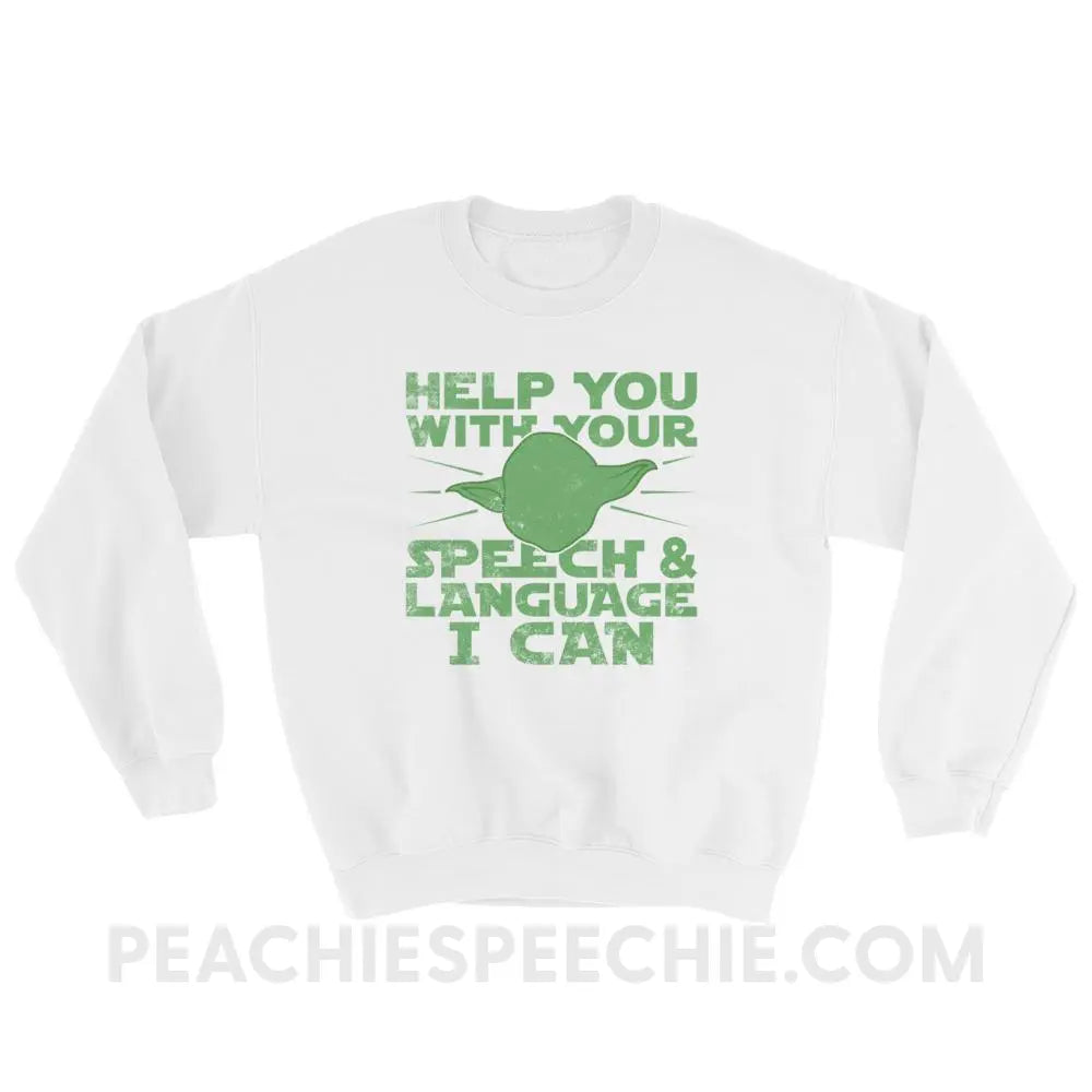 Help You I Can Classic Sweatshirt - White / S Hoodies & Sweatshirts peachiespeechie.com