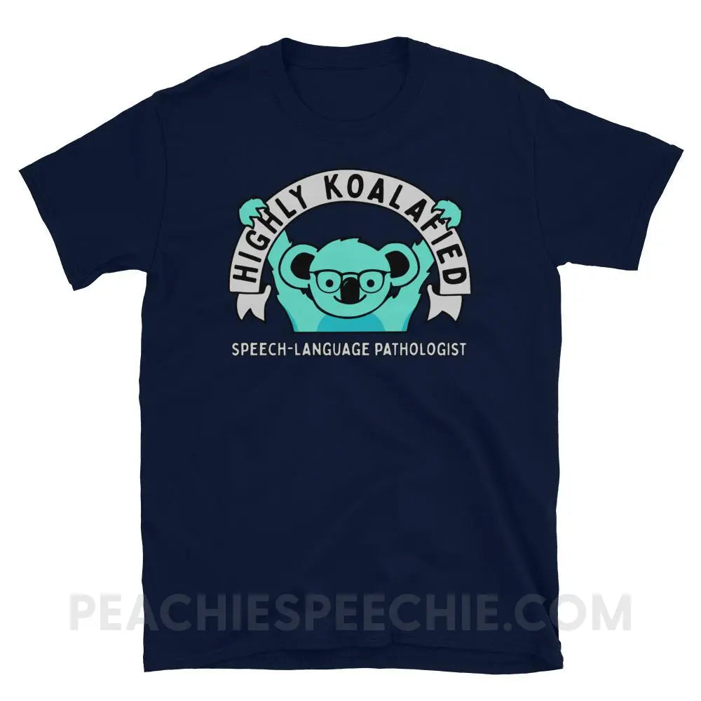 Highly Koalafied SLP Classic Tee - Navy / S - T-Shirts & Tops peachiespeechie.com