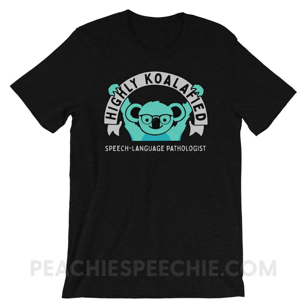 Highly Koalafied SLP Premium Soft Tee - Black Heather / XS - T-Shirts & Tops peachiespeechie.com