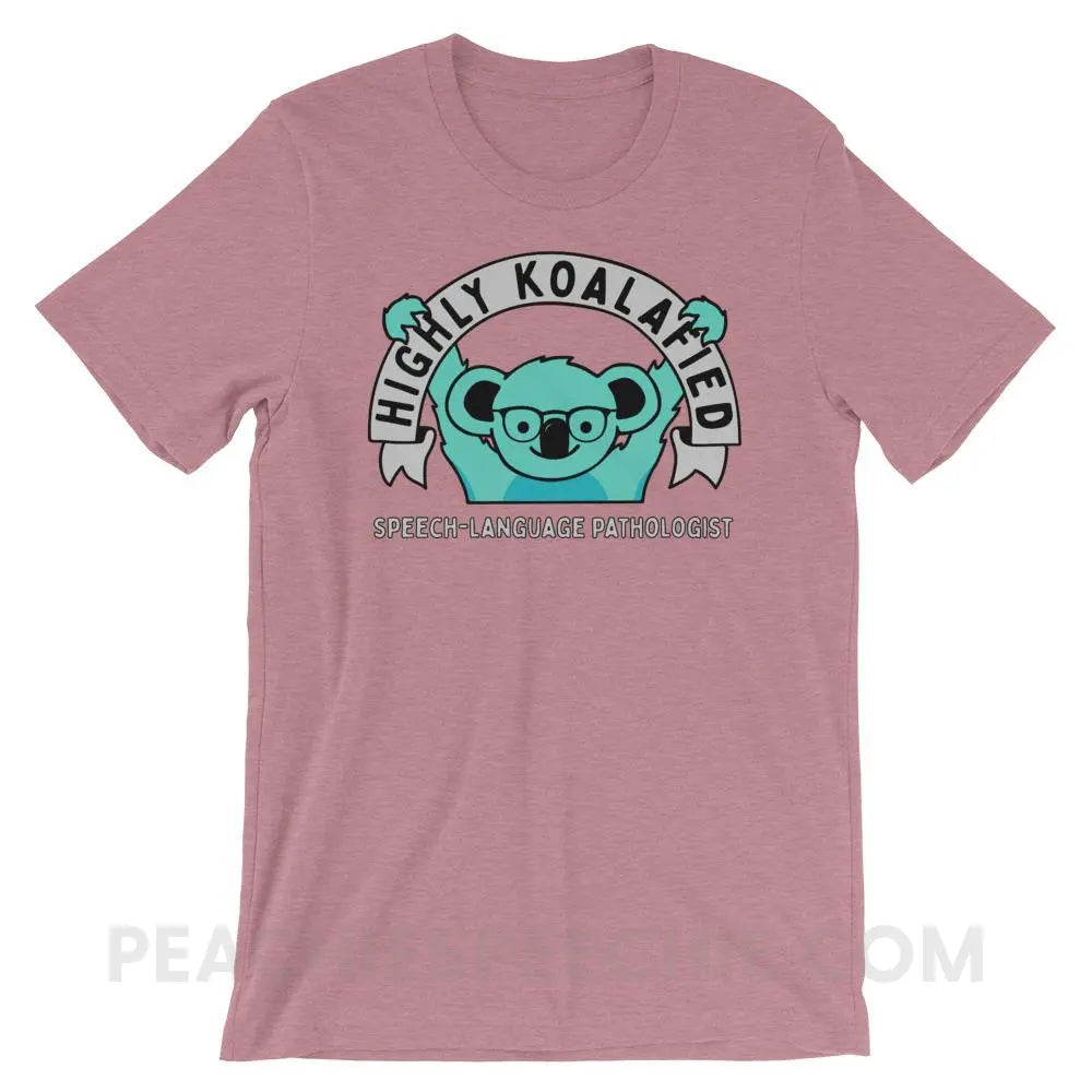 Highly Koalafied SLP Premium Soft Tee - Heather Orchid / S - T-Shirts & Tops peachiespeechie.com