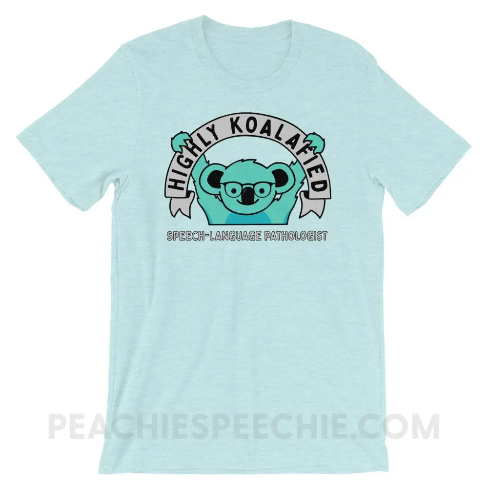 Highly Koalafied SLP Premium Soft Tee - Heather Prism Ice Blue / XS - T-Shirts & Tops peachiespeechie.com