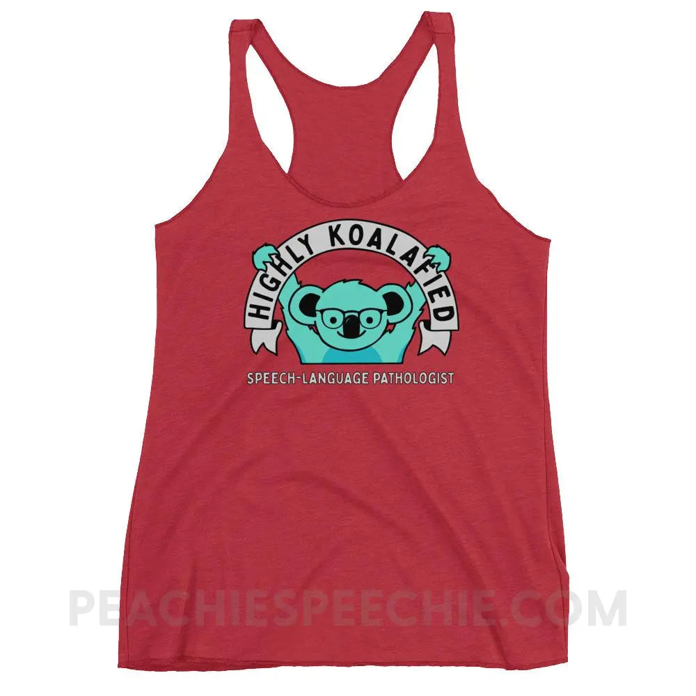 Highly Koalafied SLP Tri-Blend Racerback - Vintage Red / XS - Tank Tops peachiespeechie.com
