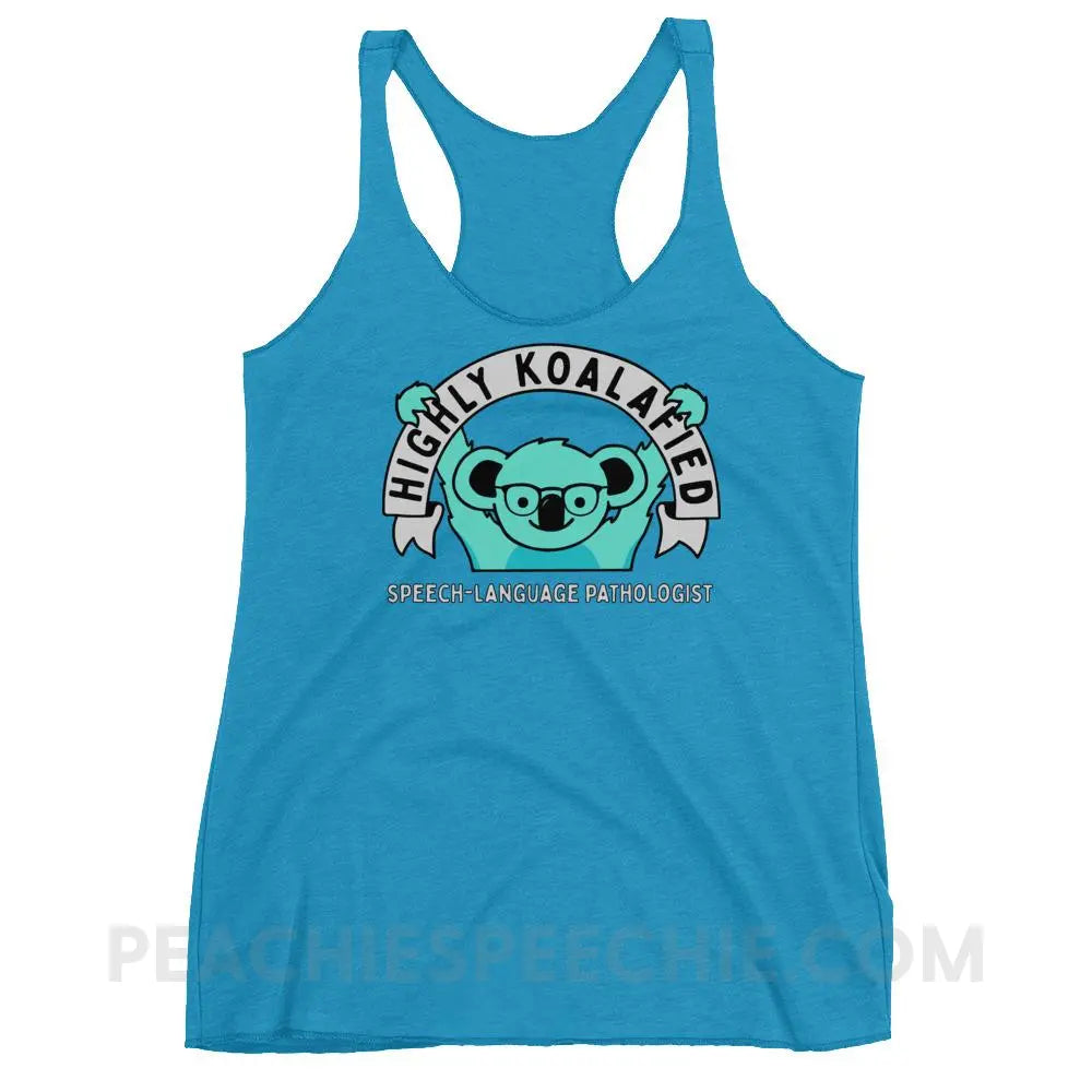 Highly Koalafied SLP Tri-Blend Racerback - Vintage Turquoise / XS - Tank Tops peachiespeechie.com