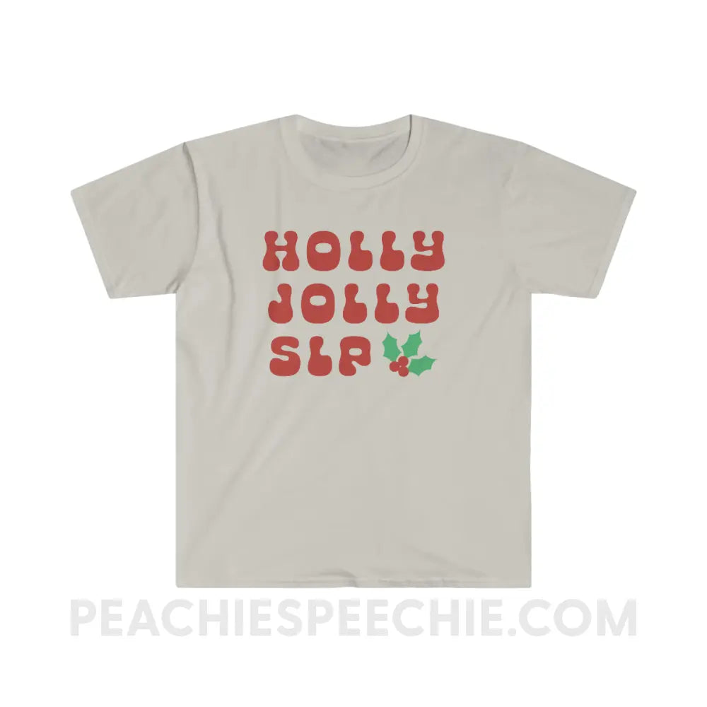 Holly Jolly SLP Classic Tee - Ice Grey / S - T-Shirt peachiespeechie.com