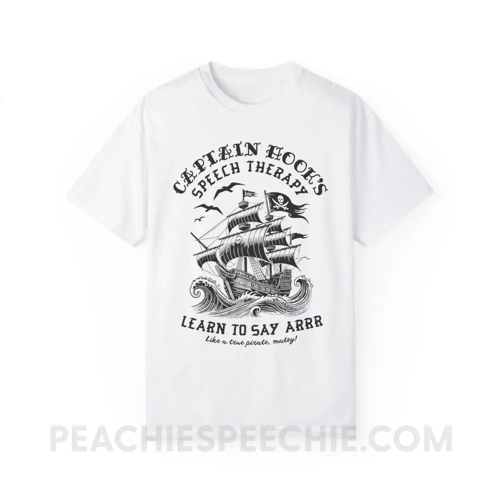 Hook’s Speech Therapy Comfort Colors Tee - White / S - T-Shirt peachiespeechie.com