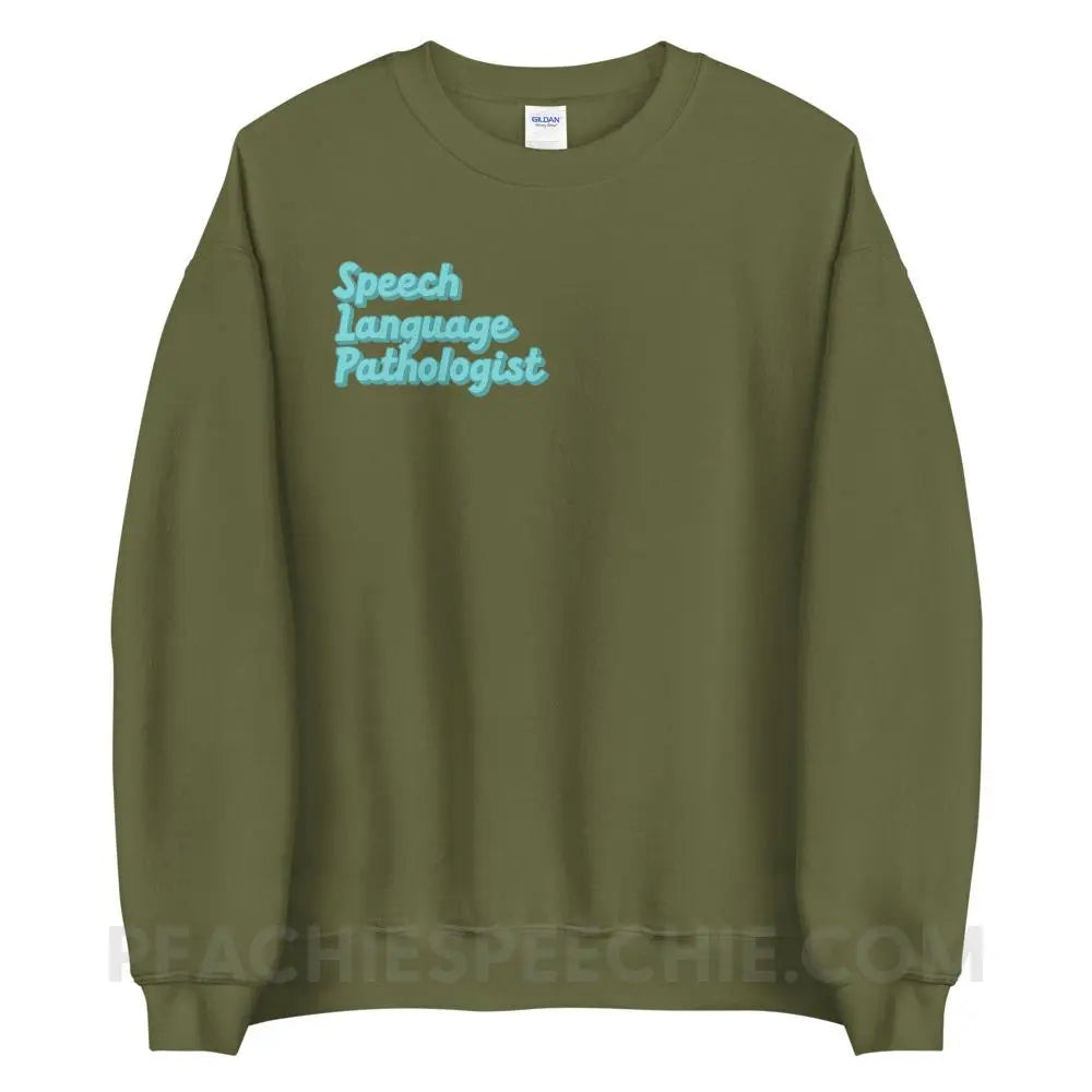 Ice Blue SLP Classic Sweatshirt - Military Green / S - peachiespeechie.com