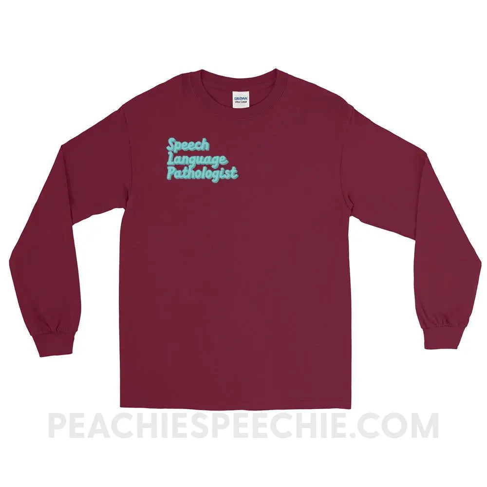 Ice Blue SLP Long Sleeve Tee - Maroon / S - peachiespeechie.com