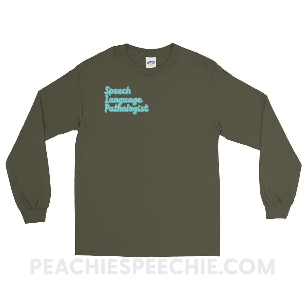 Ice Blue SLP Long Sleeve Tee - Military Green / S - peachiespeechie.com