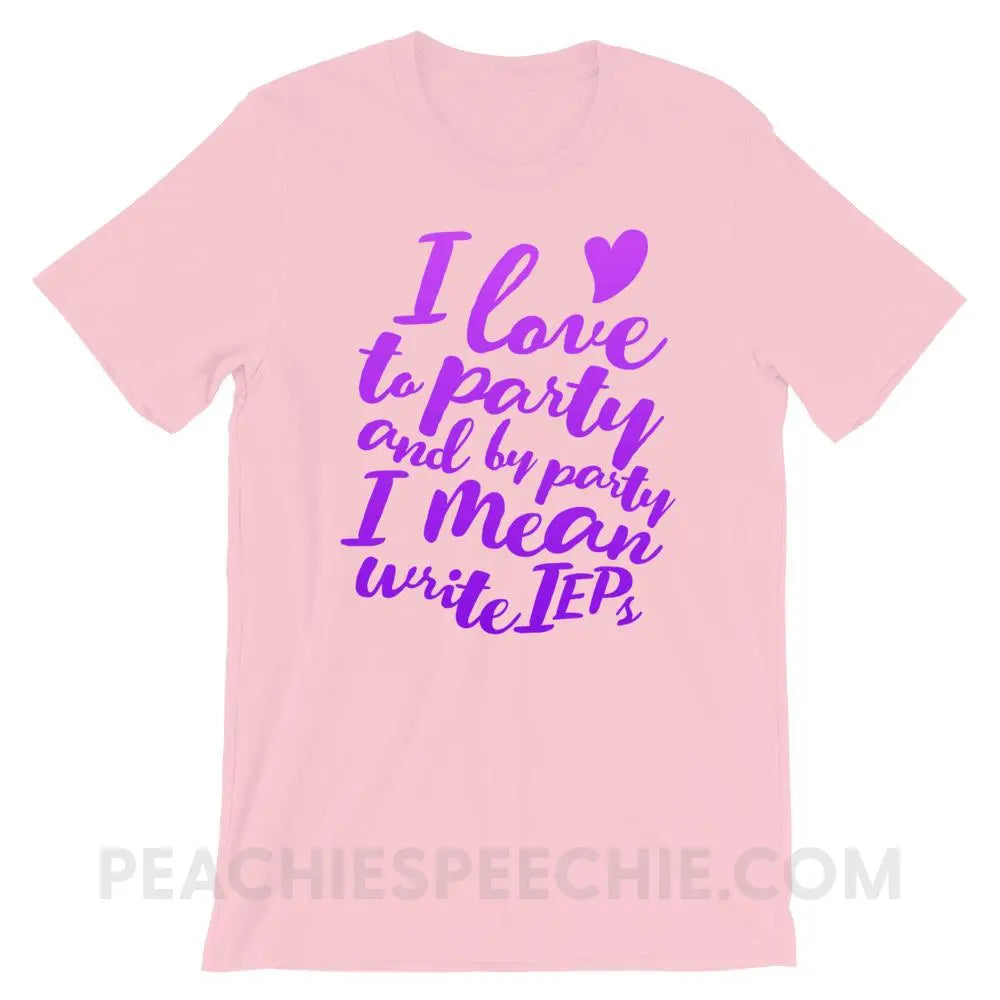 IEP Party Premium Soft Tee - Pink / S - T-Shirts & Tops peachiespeechie.com