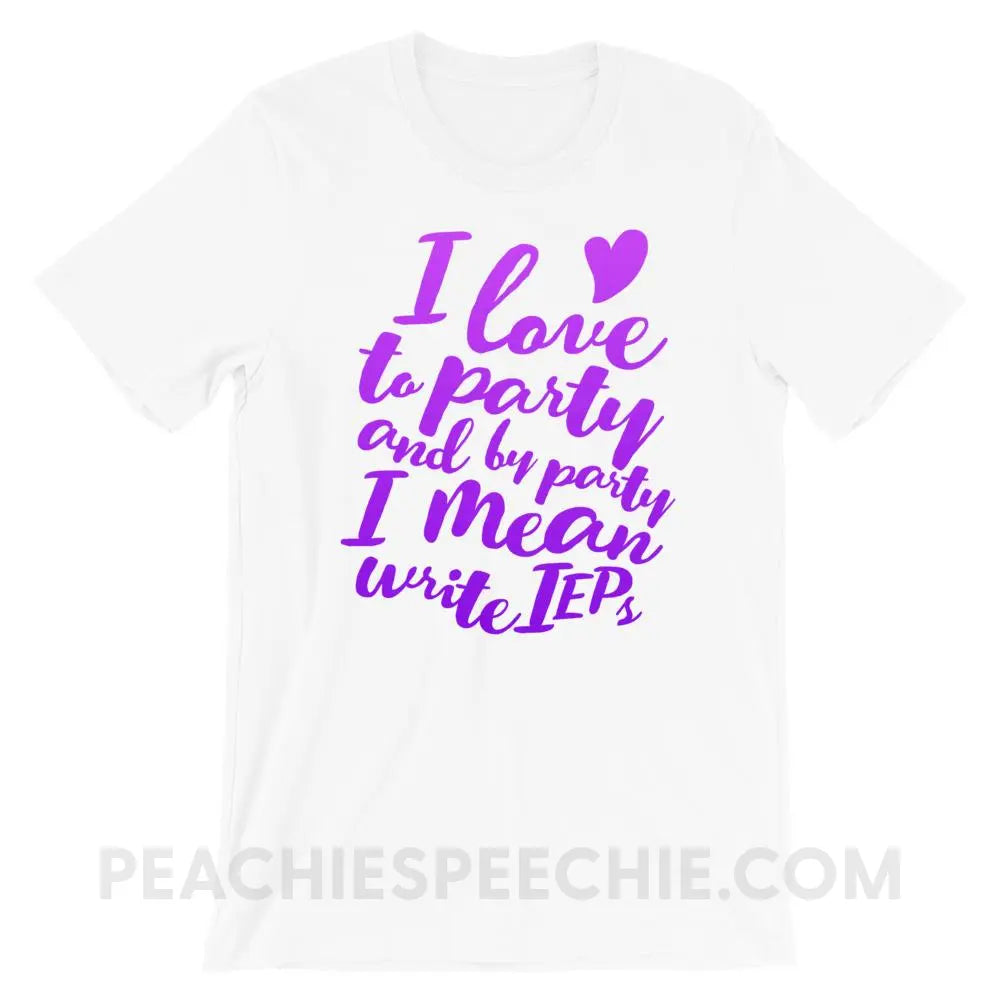 IEP Party Premium Soft Tee - White / XS - T-Shirts & Tops peachiespeechie.com