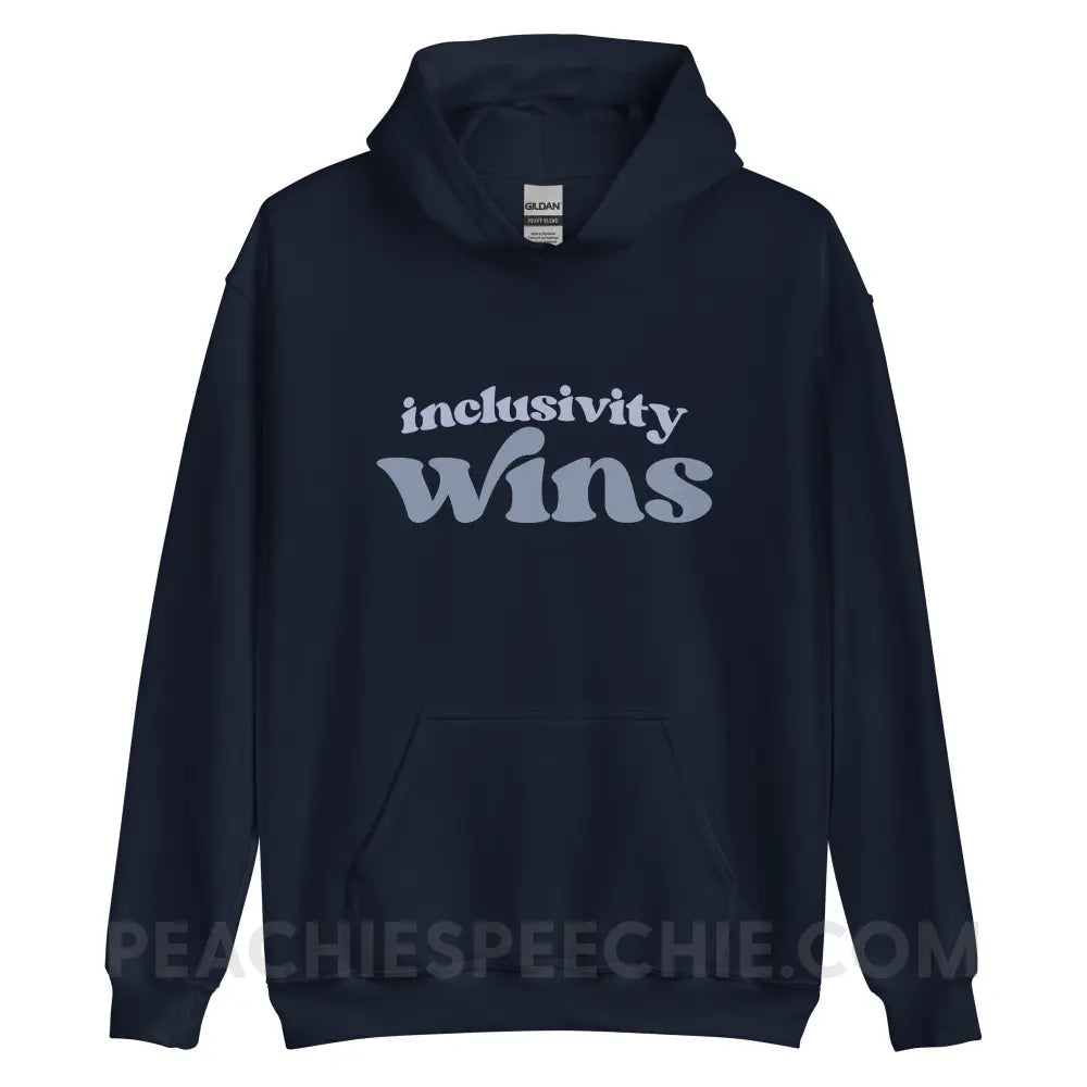 Inclusivity Wins Classic Hoodie - Navy / S - peachiespeechie.com