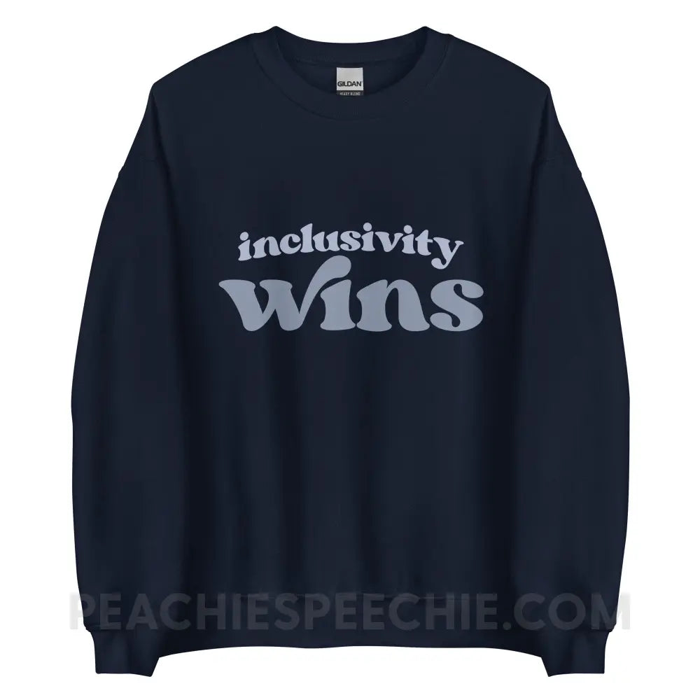 Inclusivity Wins Classic Sweatshirt - Navy / S - peachiespeechie.com