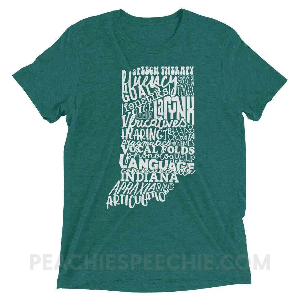 Indiana SLP Tri-Blend Tee - Teal Triblend / XS - peachiespeechie.com