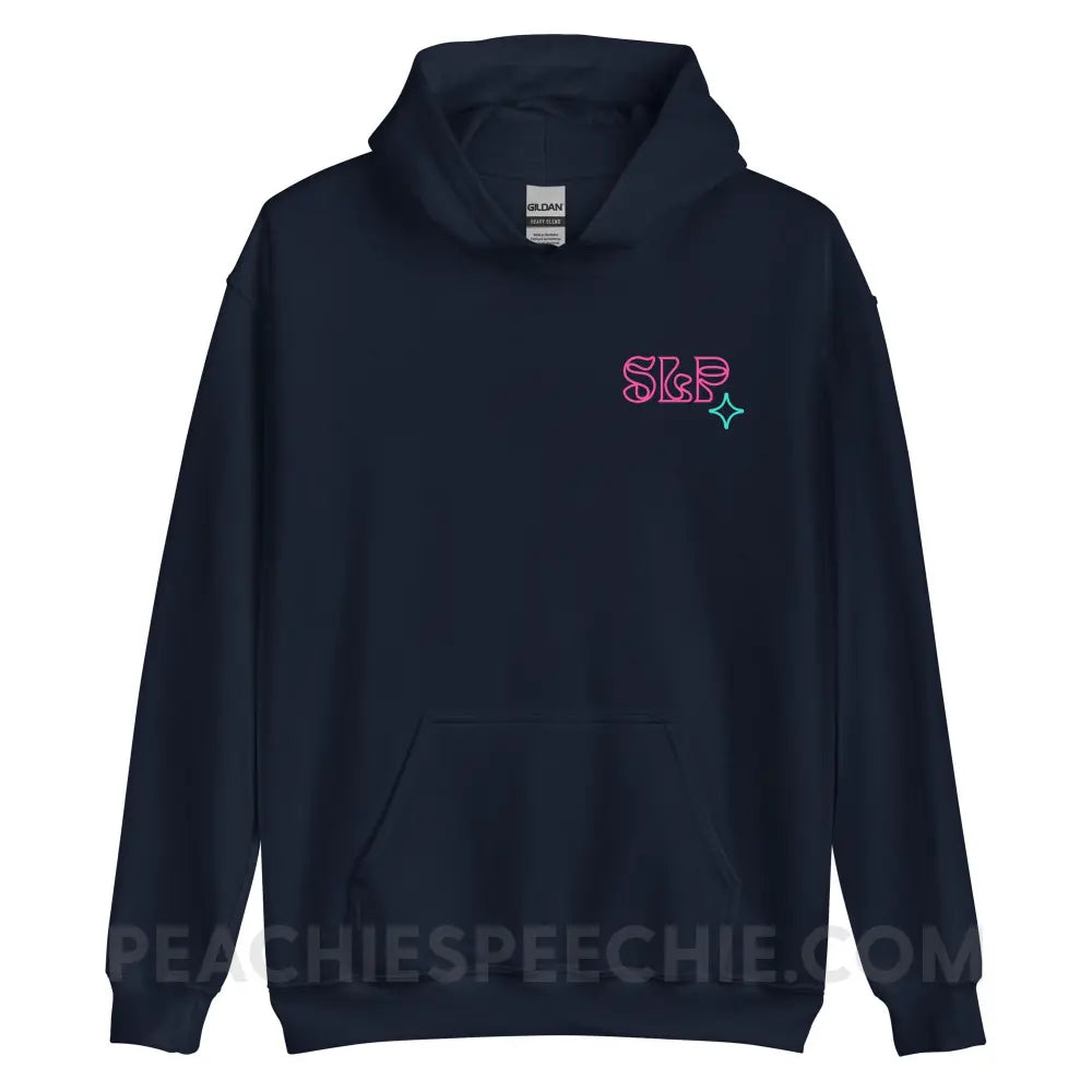 Intergalactic Speech Classic Hoodie - Navy / S - peachiespeechie.com
