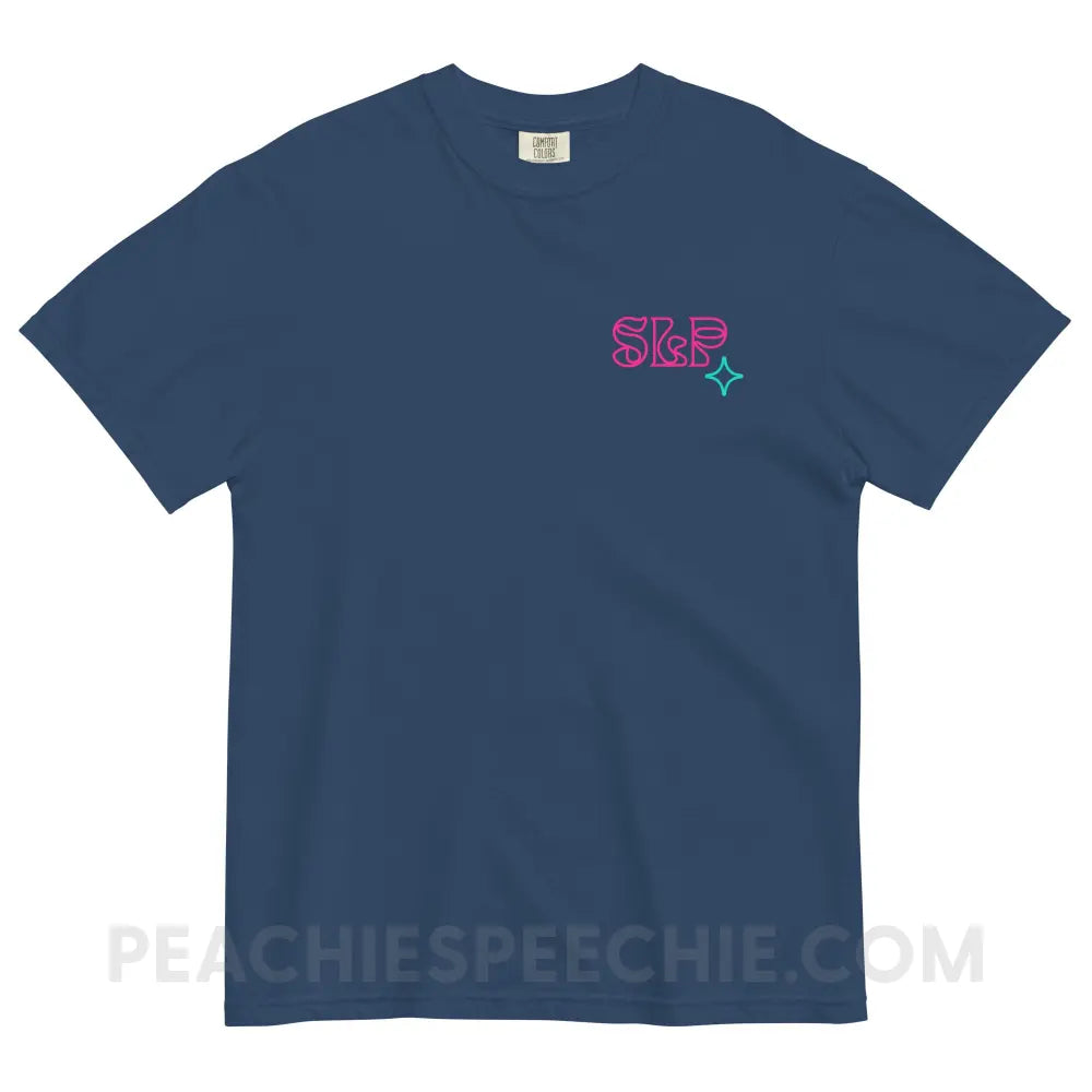 Intergalactic Speech Comfort Colors Tee - True Navy / S - peachiespeechie.com