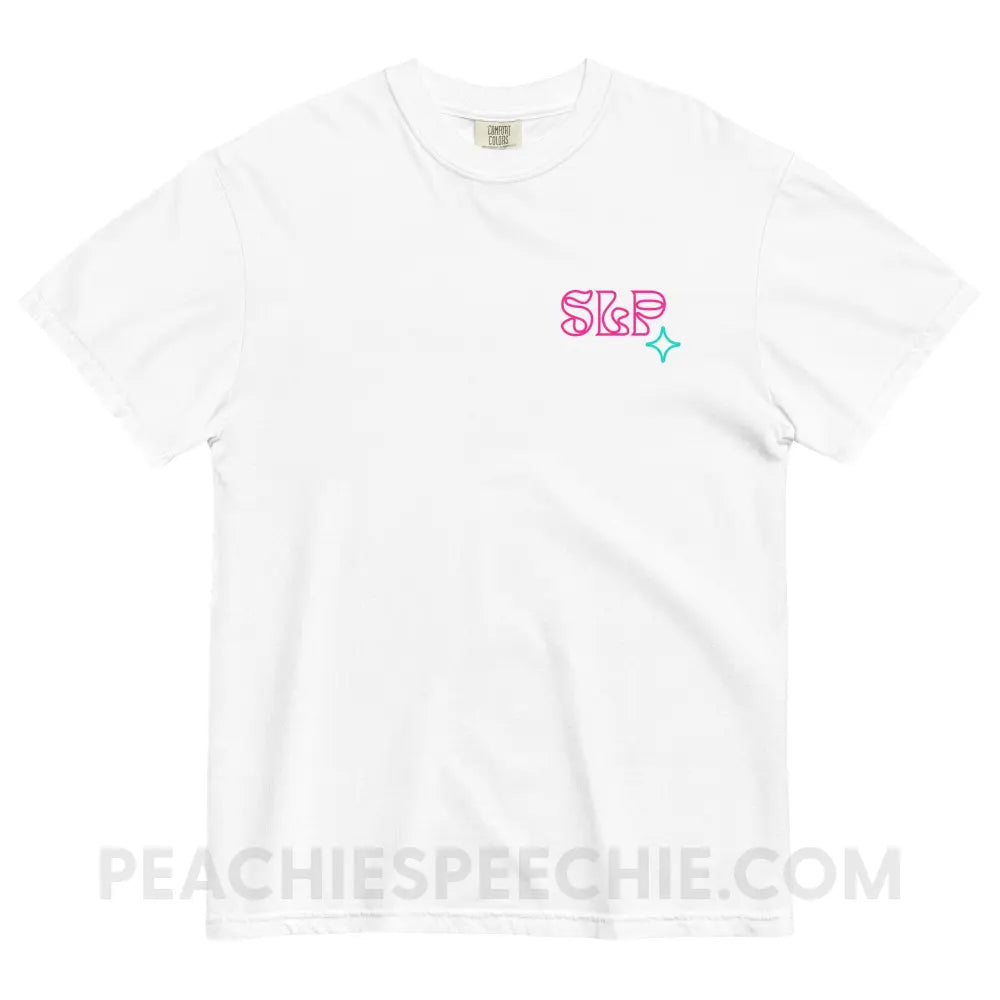 Intergalactic Speech Comfort Colors Tee - White / S - peachiespeechie.com