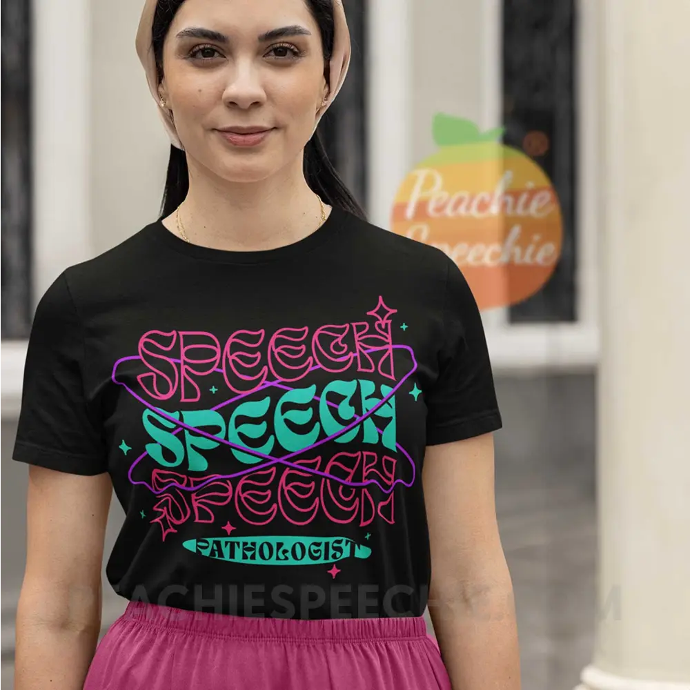Intergalactic Speech Premium Soft Tee - Black / XS - peachiespeechie.com