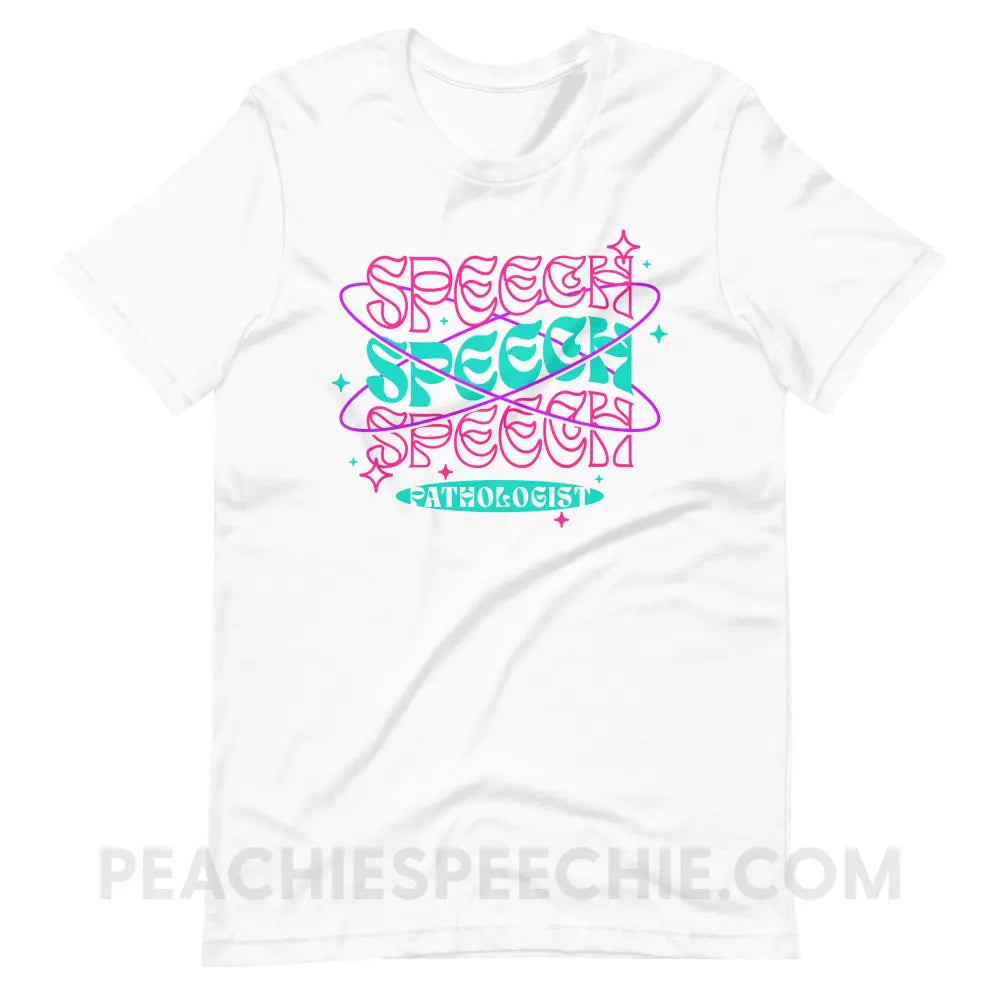 Intergalactic Speech Premium Soft Tee - White / XS peachiespeechie.com