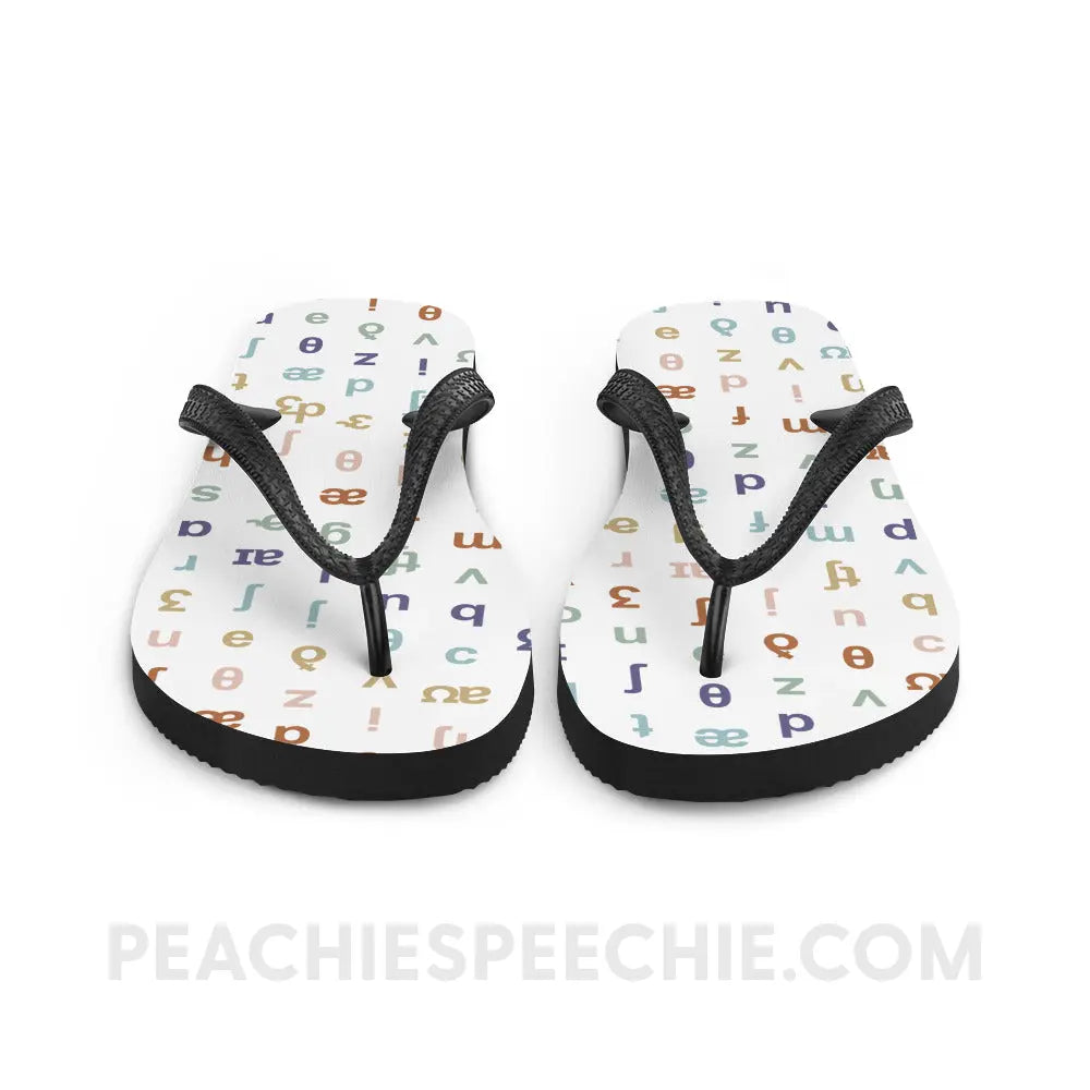 IPA Pattern Flip-Flop Sandals - peachiespeechie.com