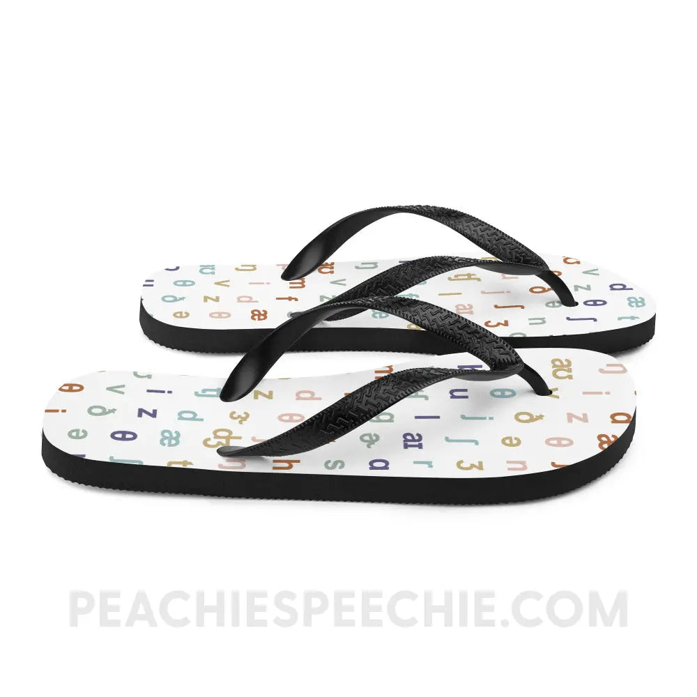 IPA Pattern Flip-Flop Sandals - peachiespeechie.com