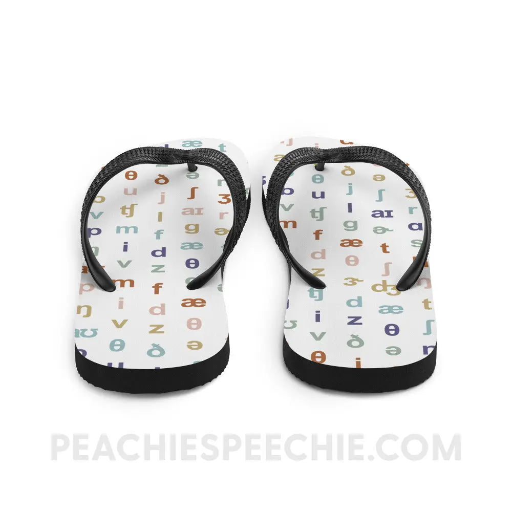 IPA Pattern Flip-Flop Sandals - peachiespeechie.com