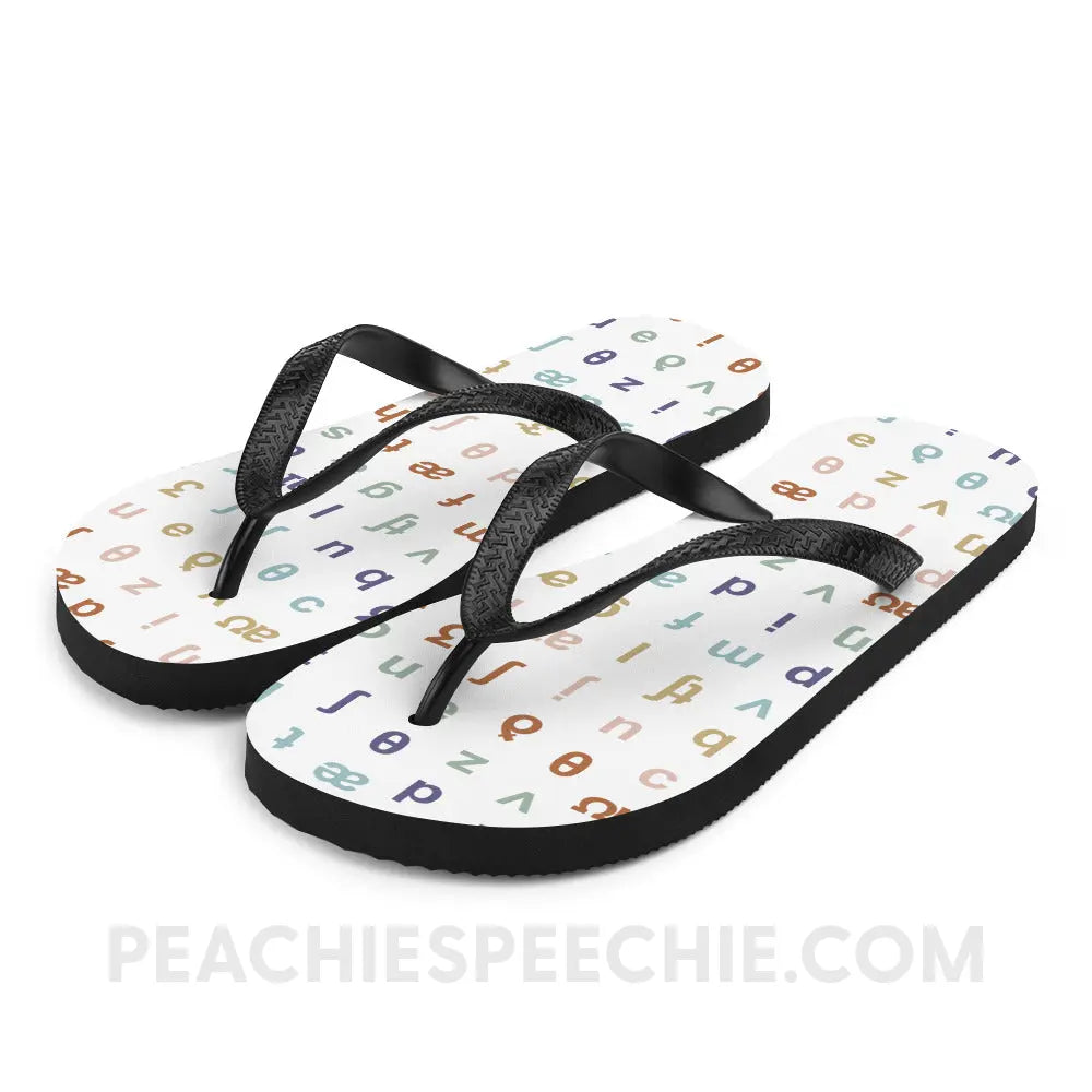 IPA Pattern Flip-Flop Sandals - peachiespeechie.com