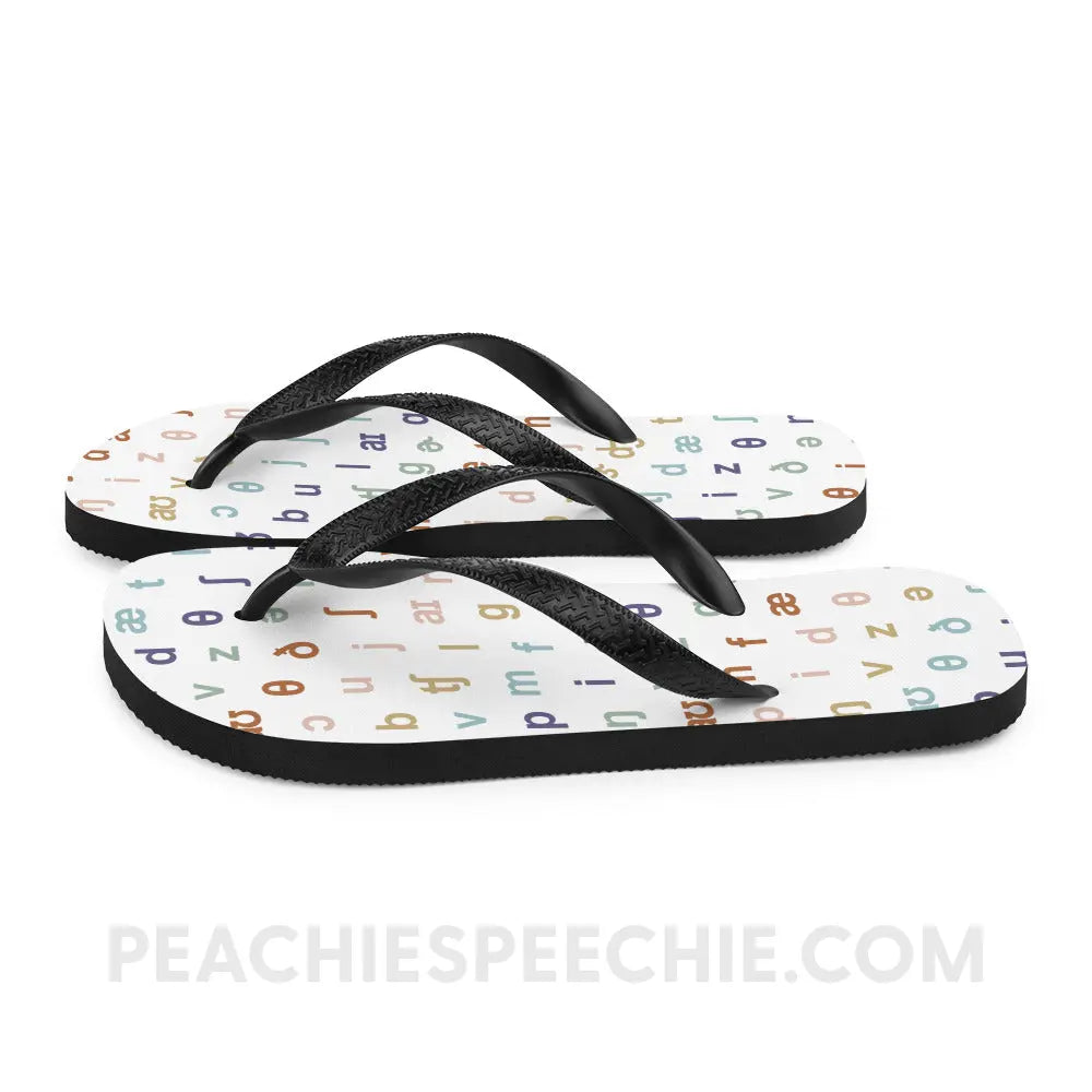 IPA Pattern Flip-Flop Sandals - peachiespeechie.com