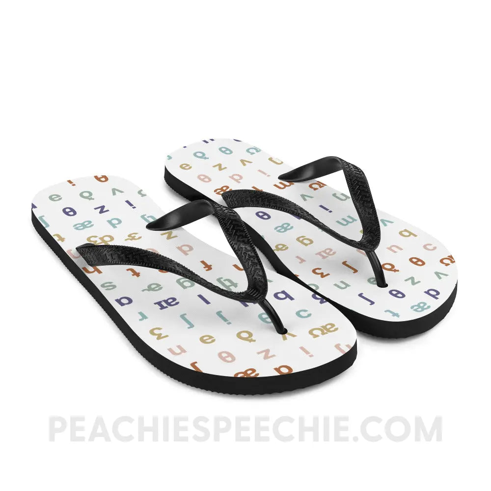 IPA Pattern Flip-Flop Sandals - peachiespeechie.com