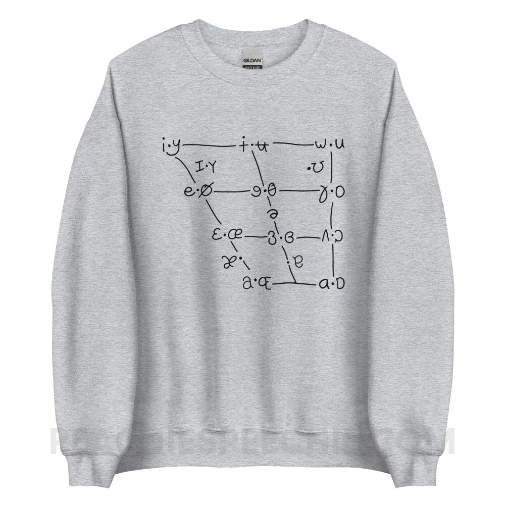 IPA Vowel Chart Classic Sweatshirt - Sport Grey / S - Hoodies & Sweatshirts peachiespeechie.com