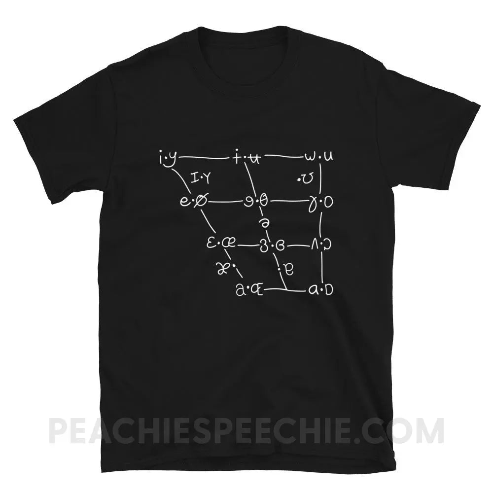 IPA Vowel Chart Classic Tee - Black / S - T-Shirts & Tops peachiespeechie.com
