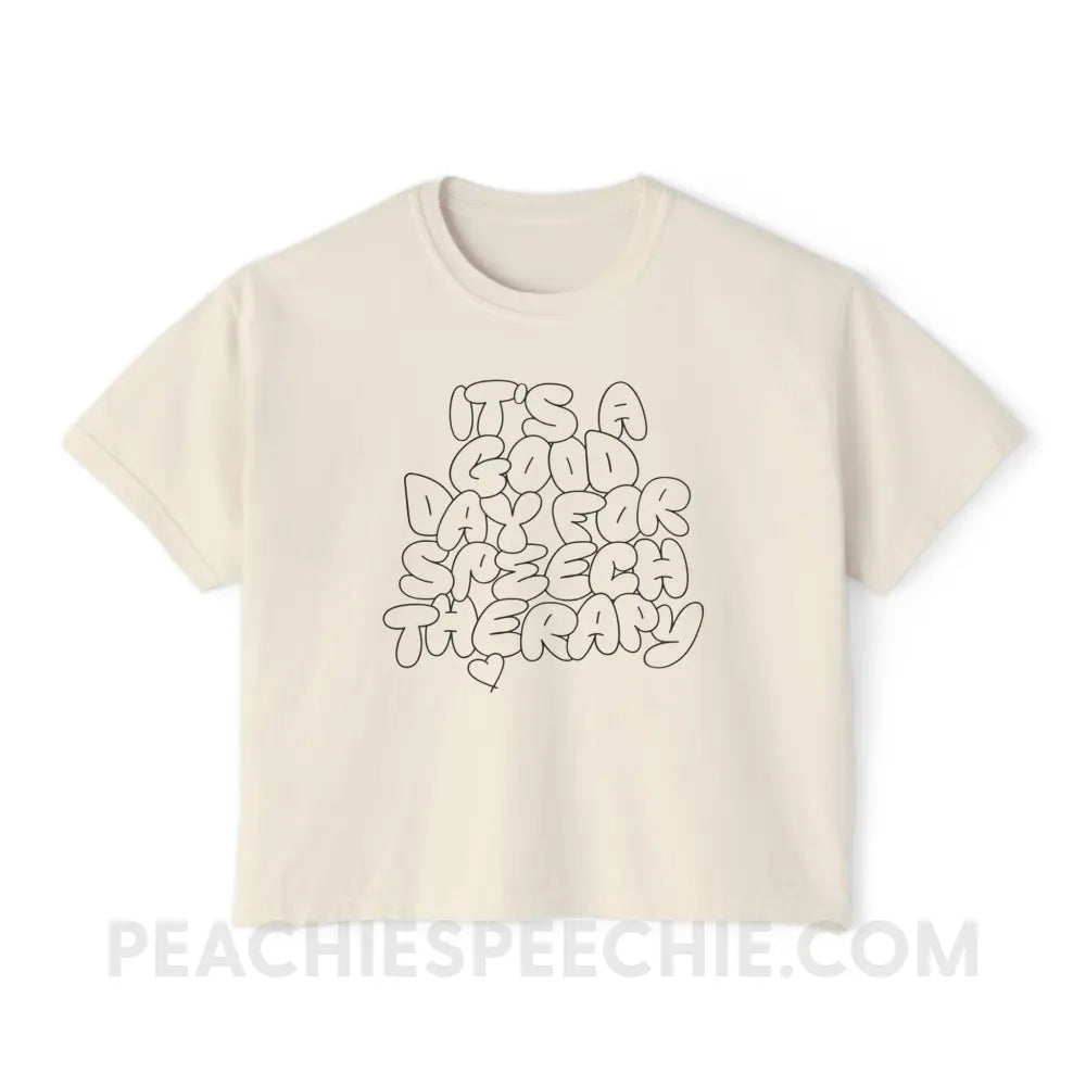 It’s A Good Day For Speech Therapy Comfort Colors Boxy Tee - Ivory / M - T-Shirt peachiespeechie.com