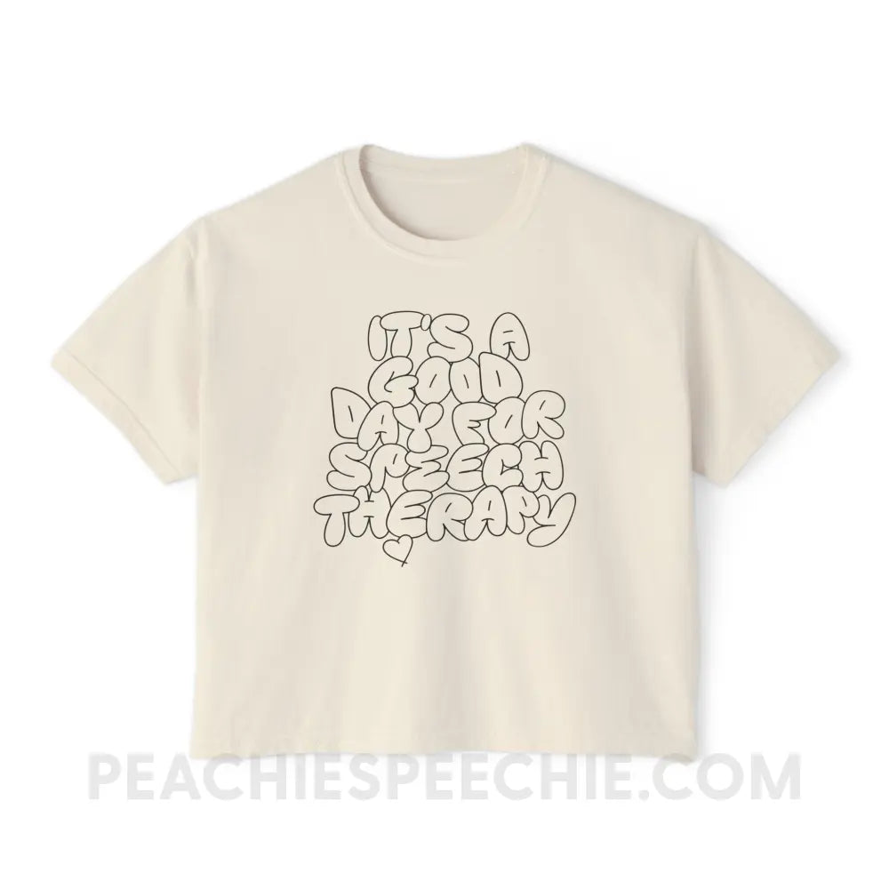 It’s A Good Day For Speech Therapy Comfort Colors Boxy Tee - Ivory / M - T-Shirt peachiespeechie.com