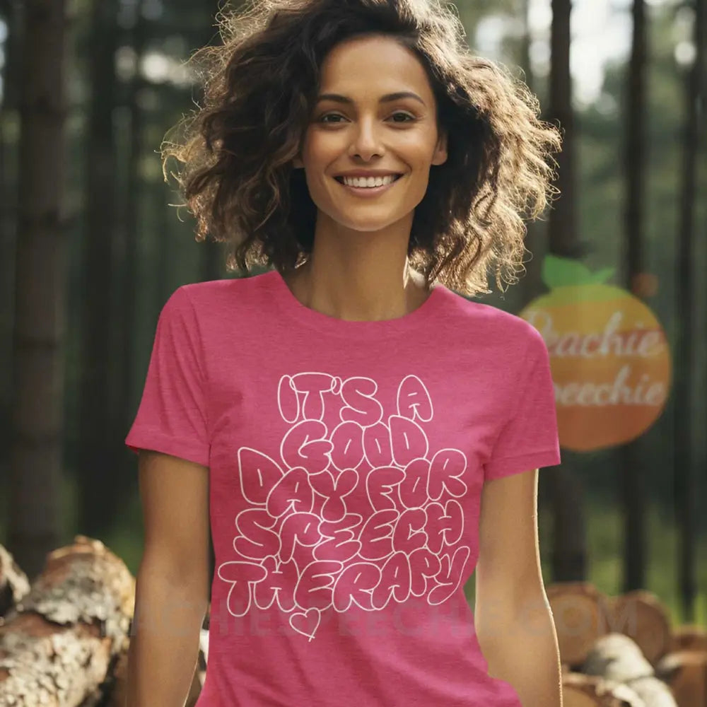 It’s A Good Day For Speech Therapy Premium Soft Tee - Heather Raspberry / S - peachiespeechie.com