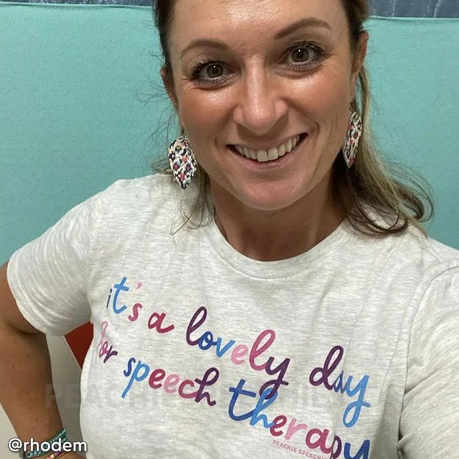 It’s A Lovely Day For Speech Therapy Premium Soft Tee - T-Shirt peachiespeechie.com