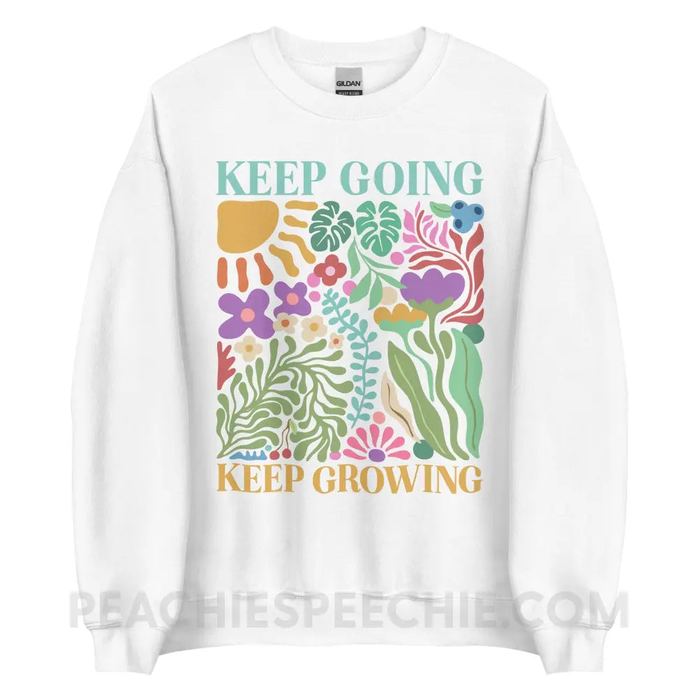 Keep Going Growing Classic Sweatshirt - White / S - peachiespeechie.com