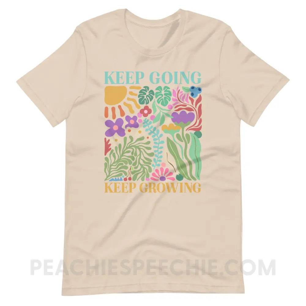 Keep Going Growing Premium Soft Tee - Cream / XS - peachiespeechie.com