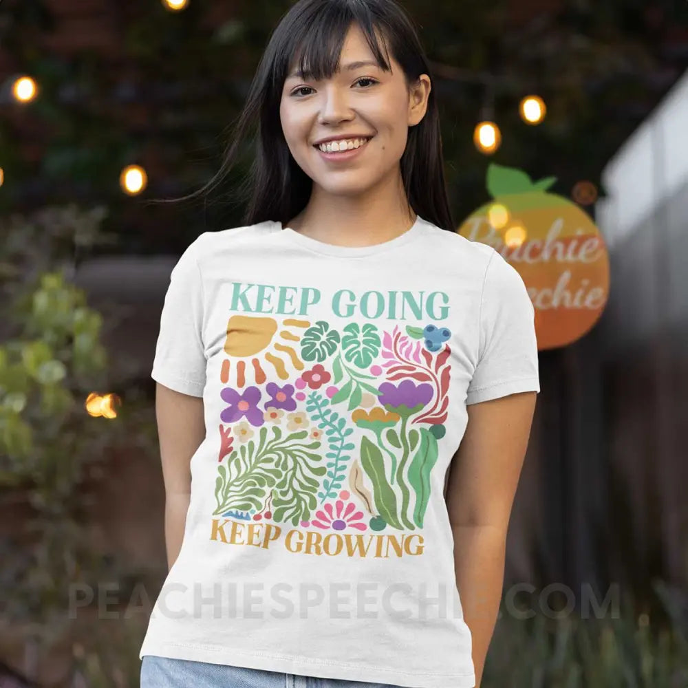 Keep Going Growing Premium Soft Tee - peachiespeechie.com